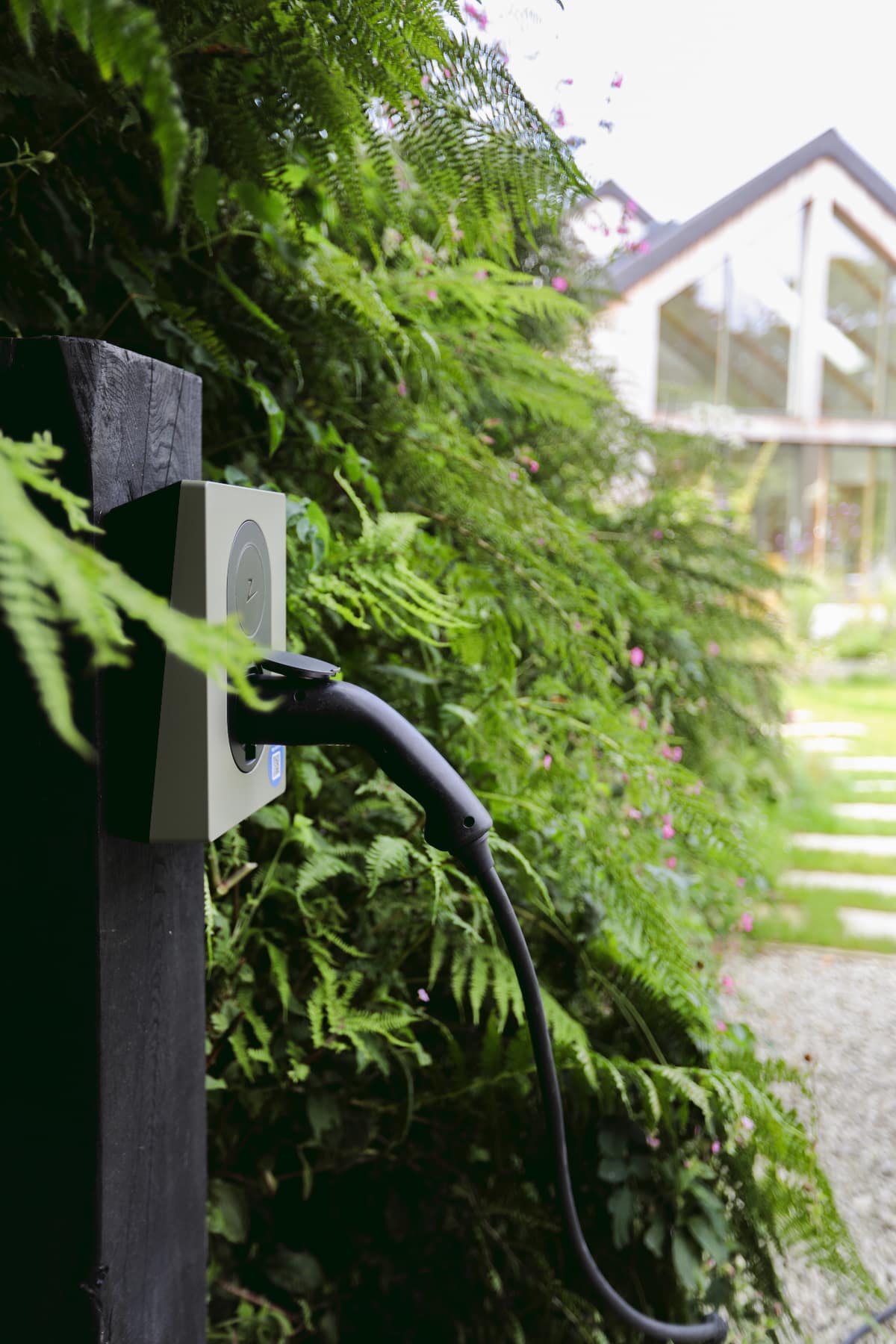 Professional Zaptec EV charger installation - close-up detail